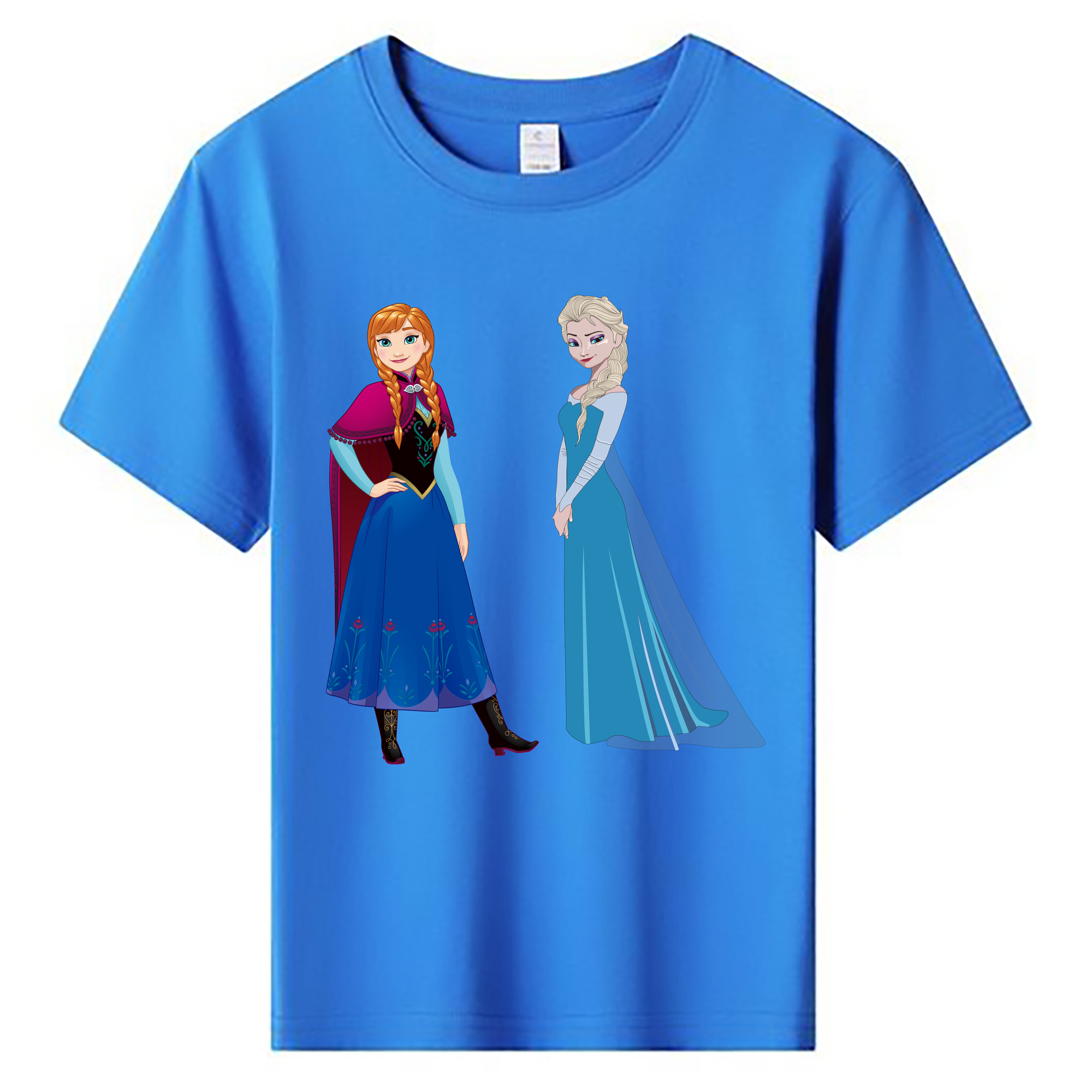 （画像用） アナと雪の女王 アンナ エルサ Frozen Anna Elsa 綿100％キッズTシャツ（フロントプリント）